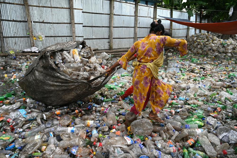 Recycling worker